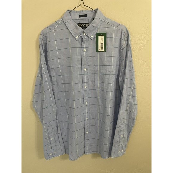 New w/tags Hawker Rye Stitch Fix Long Sleeve Oxford Shirt L, Slim Fit, Blue - Picture 1 of 5